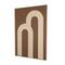 Brown Polyester Tan Ribbed Arches Abstract with Overlapping Home Wall Décor